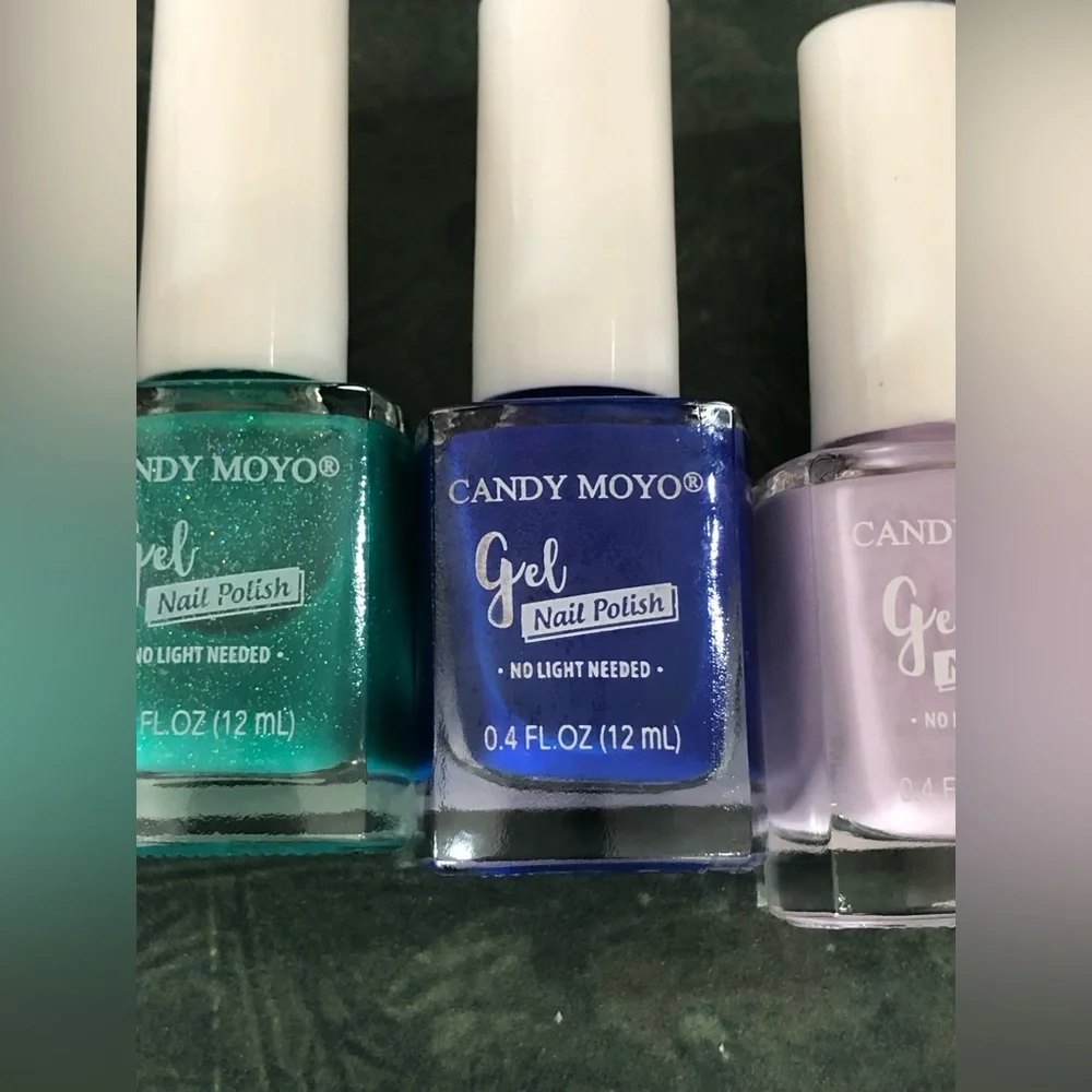 4pack Candy Moyo gel nail polish in lavender royal blue emerald green mauve‎ new